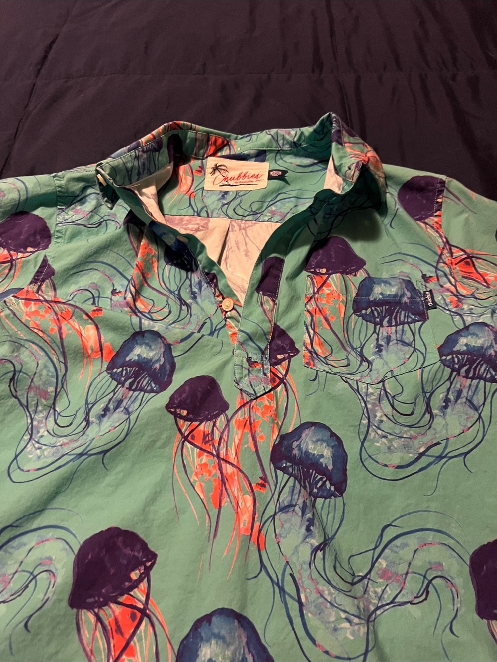 chubbies Seafoam Green Jellyfish Print Button-Down Shirt